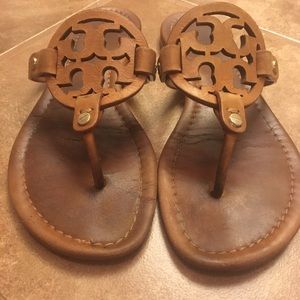 Tory Burch Miller Sandals 7 in classic cognac
